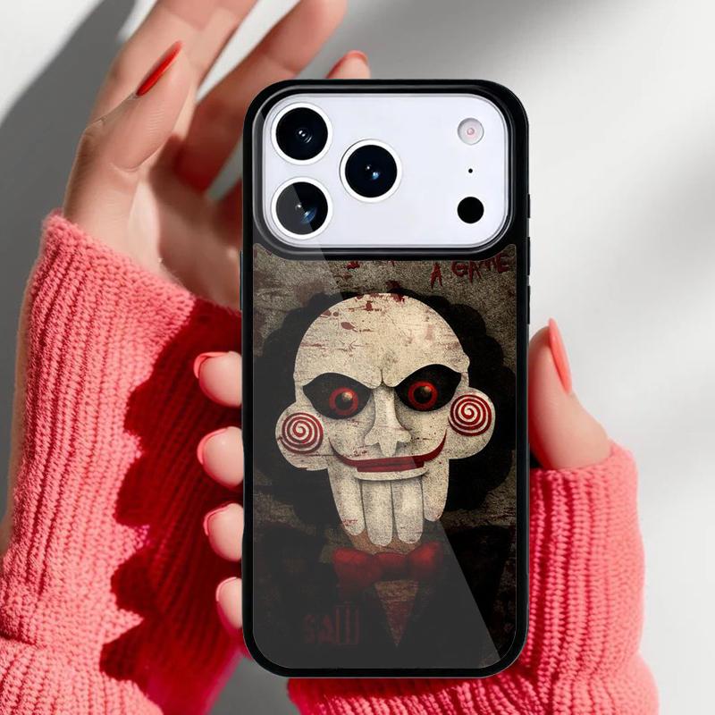Jigsaw Saw Horror Phone Case for iPhone 17 16 15 14 13 Pro Max Back Cover for 12 11 Pro Coque