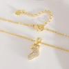 Copper Electroplated Gold Christmas Stocking Pendant Necklace - Women's Niche Clavicle Chain Design