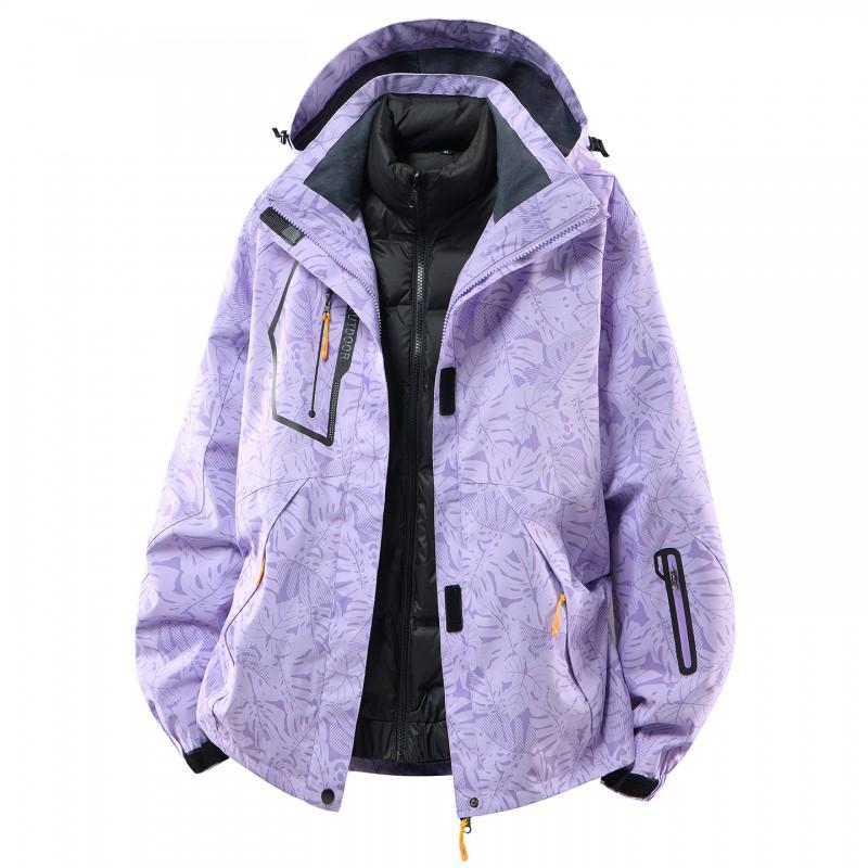 Mens/Womens 3-in-1 Detachable Winter Waterproof Windproof Outdoor Jacket With Down Insulated Liner Hiking Camping