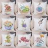 Succulent Plant Pattern Decorative Pillowcase Car Sofa Square Cushion Pillowcase