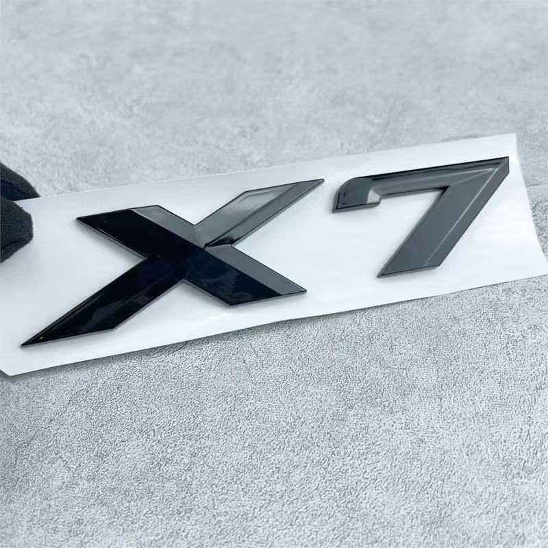 3D ABS Chrome Black Logo X7 Emblem Letters Namplate Sticker Car Rear Trunk Badge For L5X7 G07 Decal Auto Styling Accessories