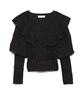 Lily Brown Mixed Yarn Frill Knit Top LWNT194180 Black Japan Size F Women's (Free Size)