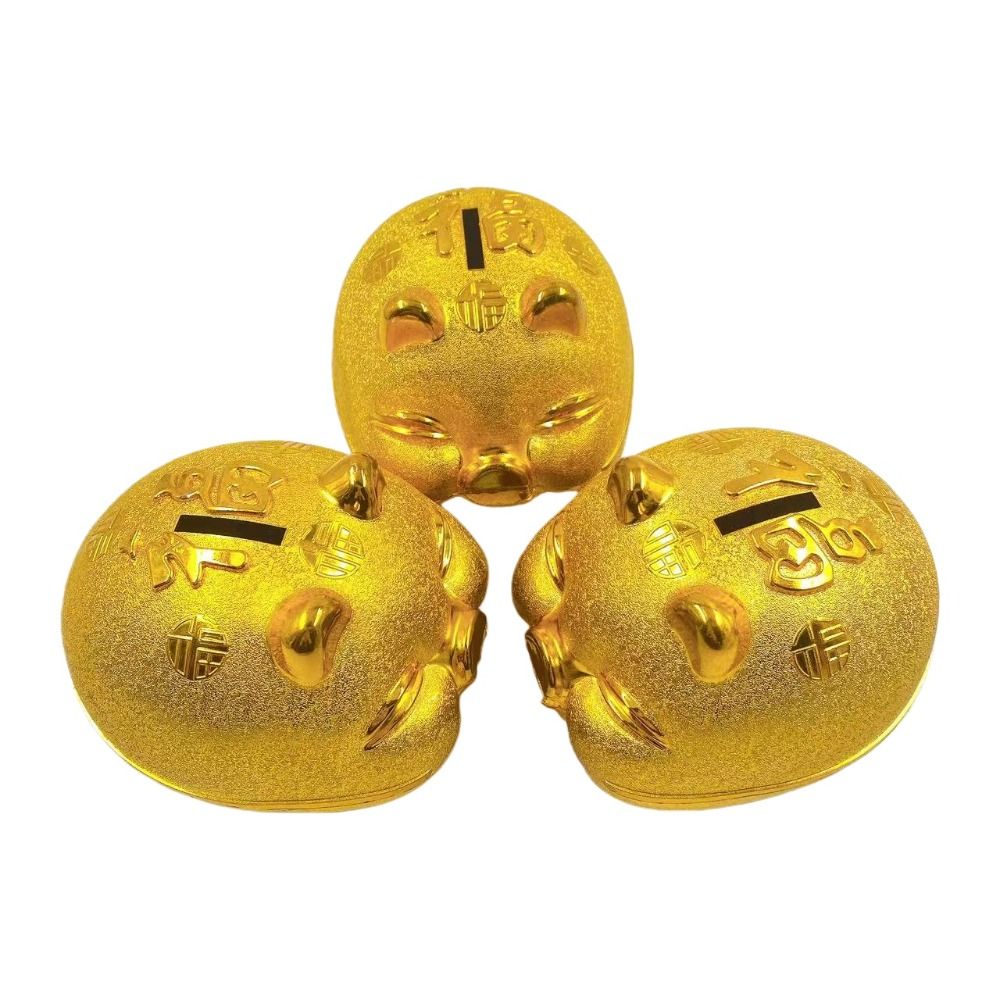 Gold Pig Pig Plastic Piggy Bank Animal Coin Saving Box Practical Pig Money Jar Kids Children
