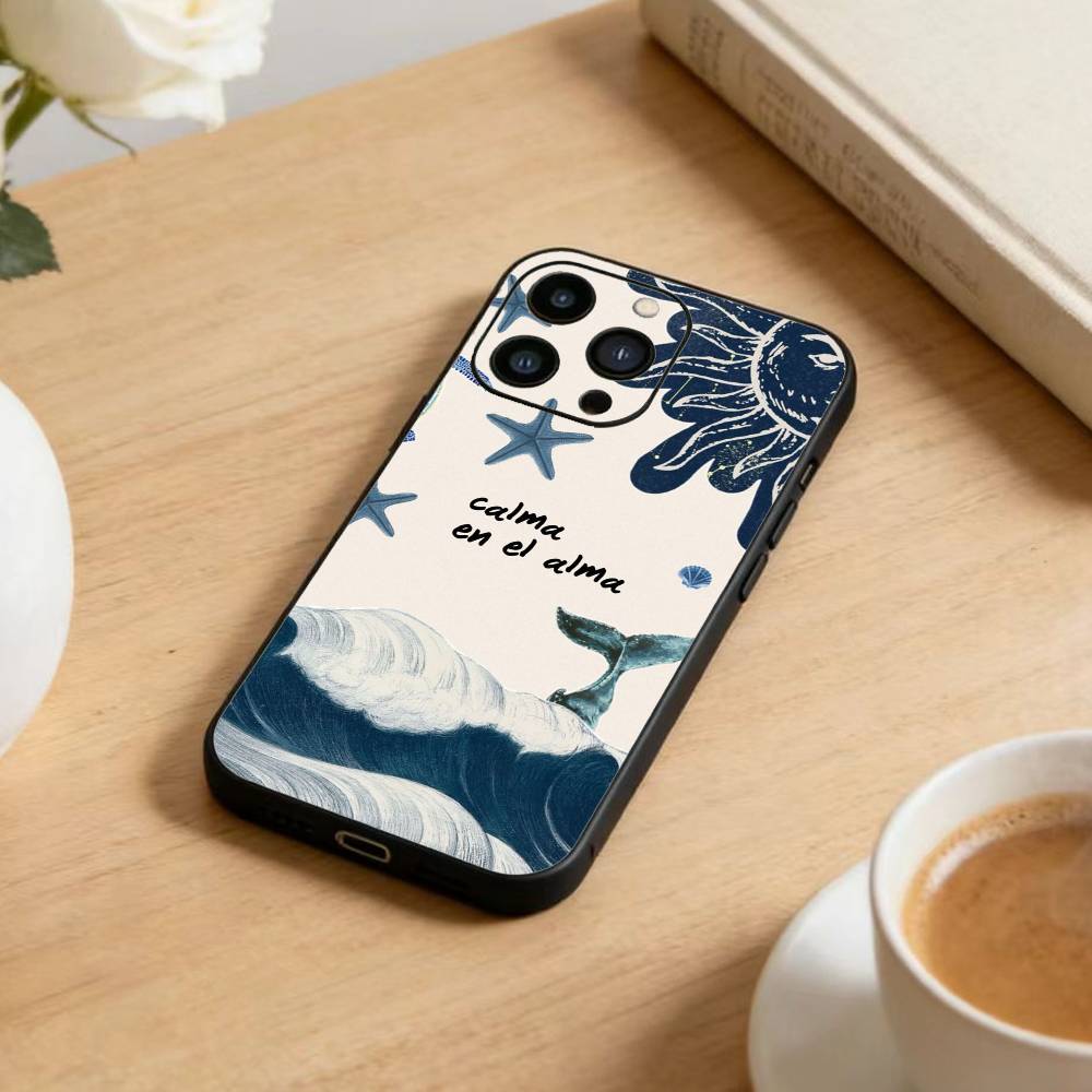 Чехол для телефона с принтом 'Падение кита' для iPhone 17 16 15 14 13 12 Max Plus Силиконовый черный чехол
