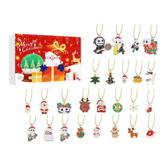 Рождественский снеговик Адвент-календарь 24-дневный обратный отсчет Рождественский подарочный набор 2D мультяшный снеговик подвесные украшения
