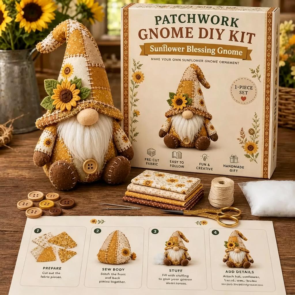 Creative Patchwork Doll DIY Kit, Hand‑Sewing Craft Set for Hobby Lovers, Fun Handmade Gift for Festival