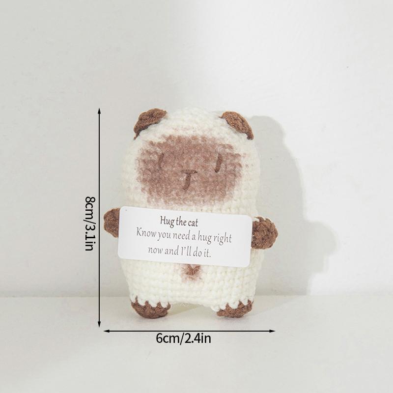 Handmade Crochet Miniature Potted Ornaments Positive Energy Card Wovening Emotional Support Plants Ornament Car Decorations