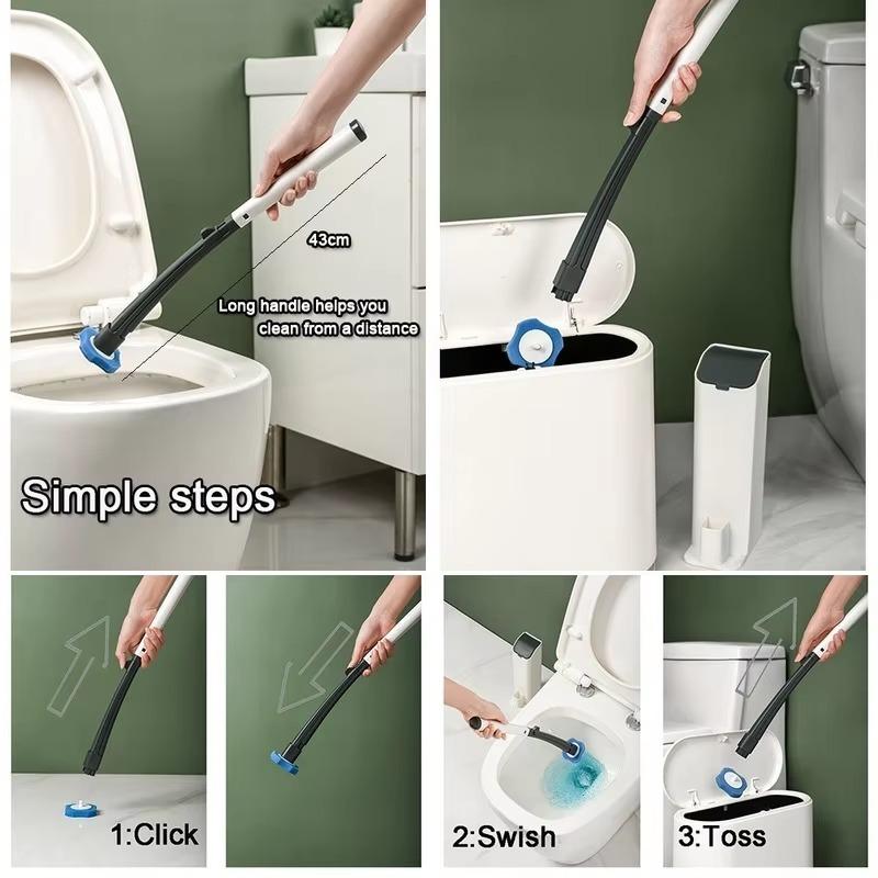 Disposable Toiletwand Cleaning Brush Toilet Brush Holder Household Simple Toilet Brush One-time Replacement Cleaning Brushs
