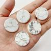 30MM Natural Round Stone Slice Pendant White Rose Quartzs Lapis Tiger Eye Aventurine for Jewelry Making Diy Necklace Earrings