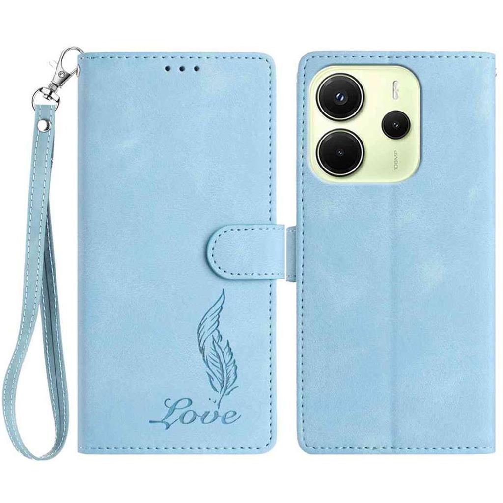 Кошелек-чехол с откидной крышкой с тисненым узором и перьевой ручкой для Redmi Note 14/Note 12/13C/14C/Xiaomi 14T,Xiaomi 11T,13 Lite,Mi 11 Lite,Poco X6...(8-цветный)