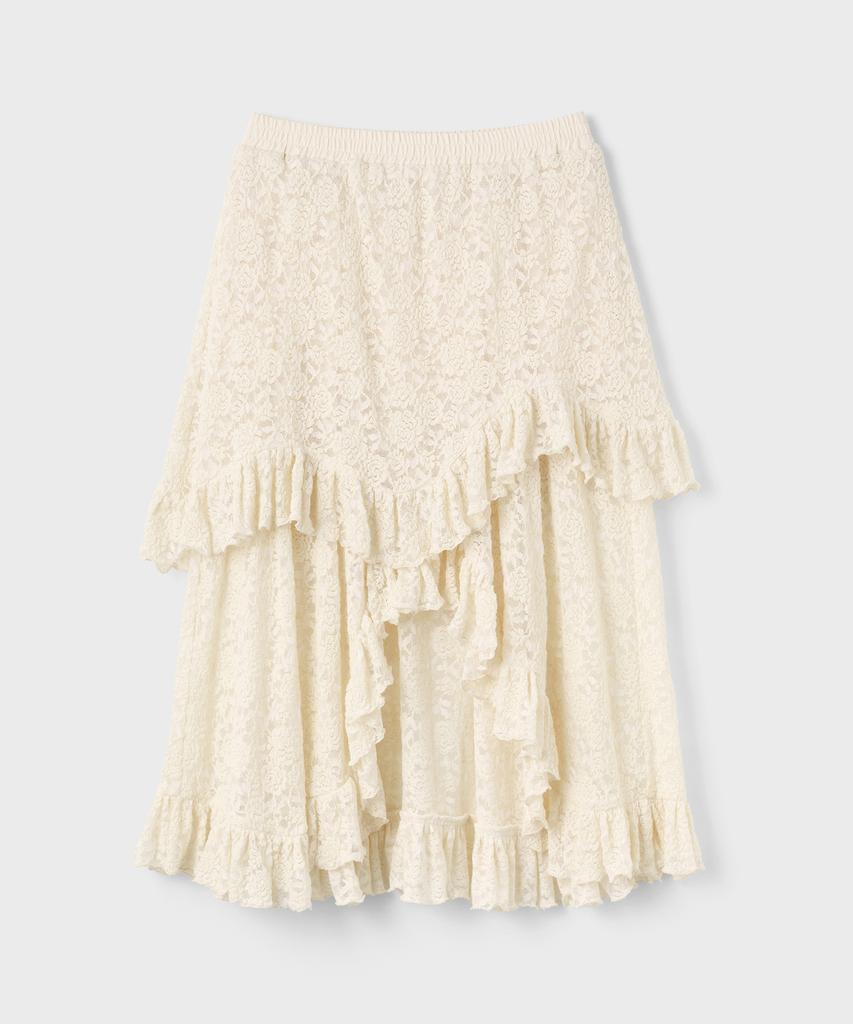 DEWEDEWE Lace Tiered Skirt (2 Colors)