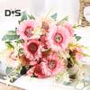 1 букет, 7 головок, искусственное растение, выглядящее из искусственного шелка, цветок, центральное украшение для стола, имитация цветка, свадебный декор