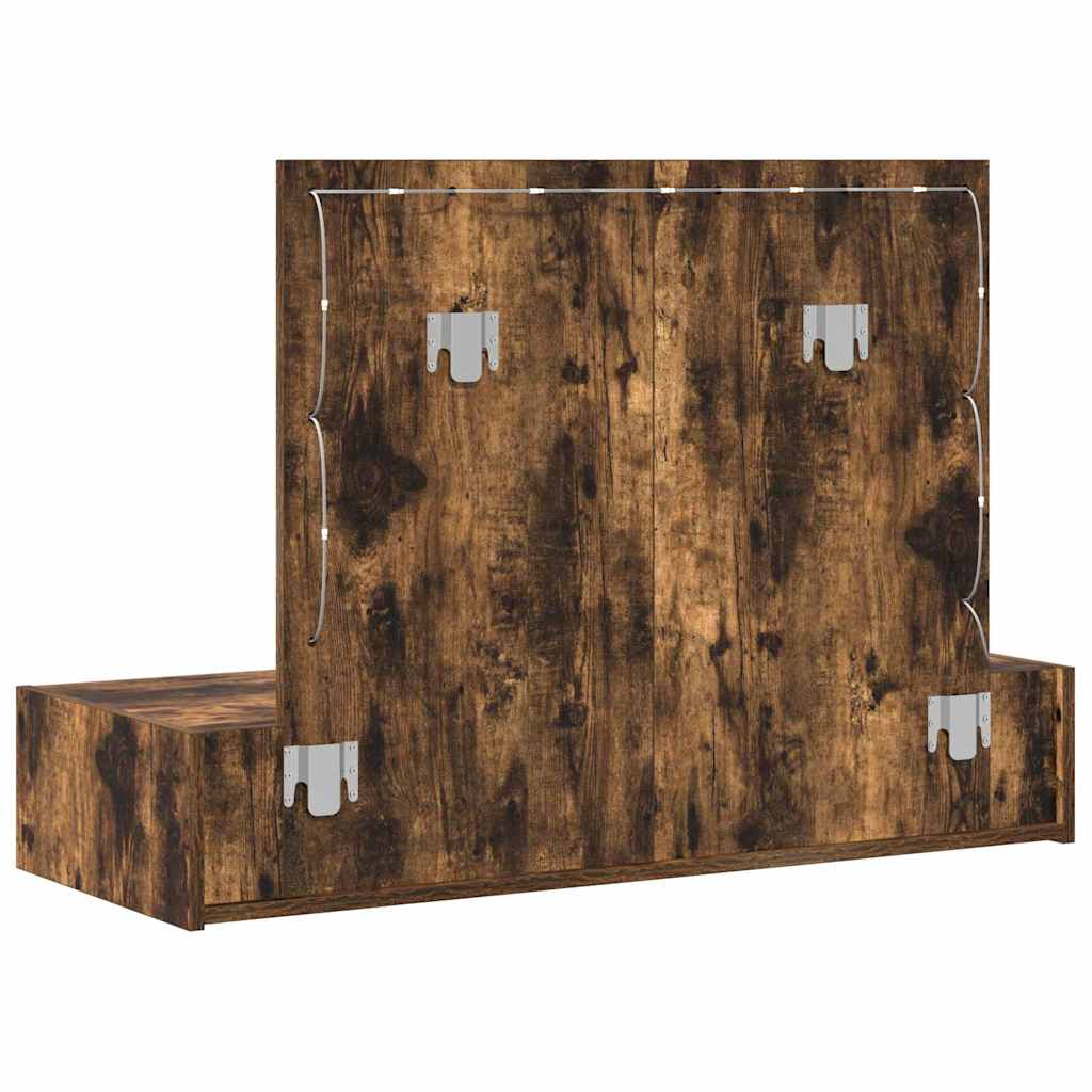 Makeup Table with Storage Brown 100 x 40 x 70 cm Engineered Wood