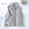 Женский жилет, пальто из искусственного меха, воротник-стойка, застежка-молния, кардиган без рукавов, однотонный, уютный, сохраняющий тепло, верхняя одежда, повседневная одежда, школьный жилет