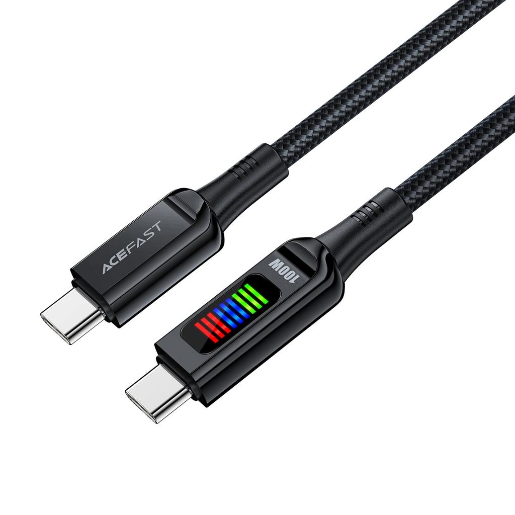 Acefast C7-03 Usb-C Usb-C 100 Вт 1,2 м кабель с дисплеем - черный