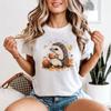 Hedgehog Autumn Fall Holidays Womens T-Shirt Coffee Pumpkin Leaves