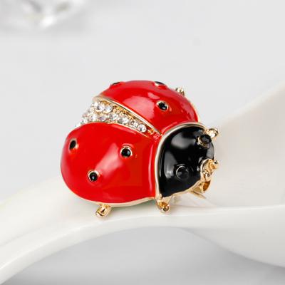 Женский аксессуар для шарфа, милая божья коровка, брошь со стразами, нагрудник с насекомым