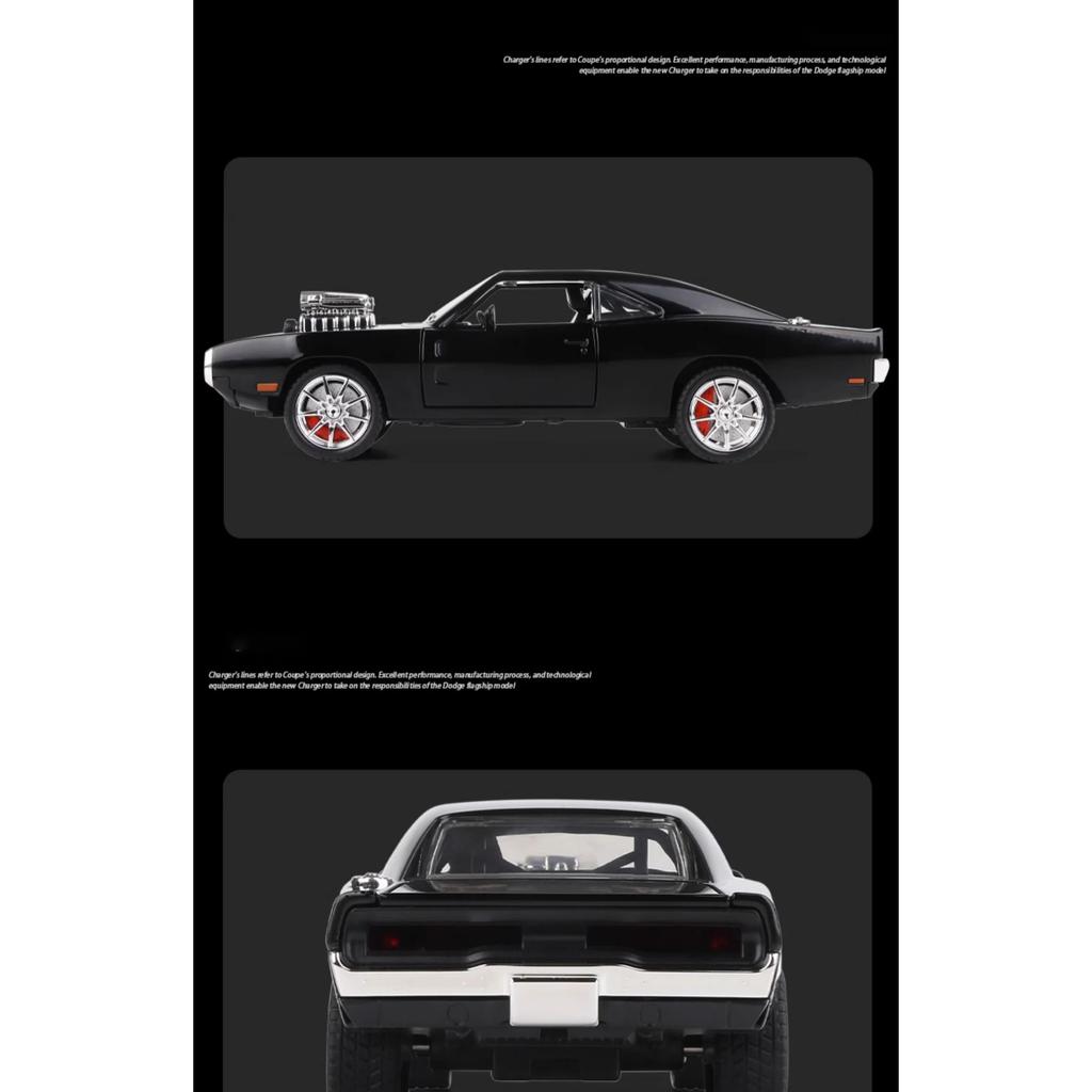 1/24 Dodge Charger 1970 Сплавная машина Литые и игрушечные транспортные средства Модель автомобиля Звук и свет Игрушки для детей Подарки