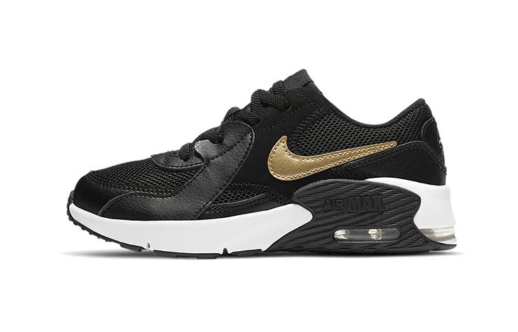 Nike Air Max Excee Повседневные износостойкие низкие детские lifestyle кроссовки Черно-золотые для детей от 3 до 7 лет CD6892-006