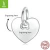Simple Love Can Be Engraved Diy Pendant, Fashionable And Versatile S925 Sterling Silver Bracelet Necklace Beaded.