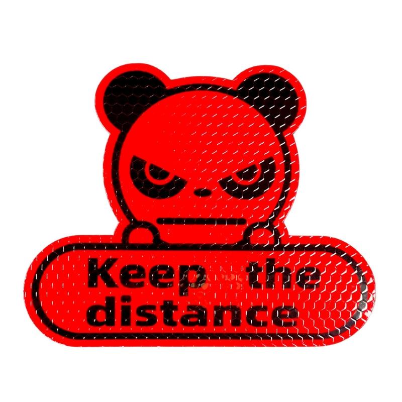 Креативные светоотражающие наклейки Angry Panda Keep the Distance, наклейка на окно автомобиля, наклейка на окно автомобиля, наклейки для украшения кузова автомобиля, наклейка