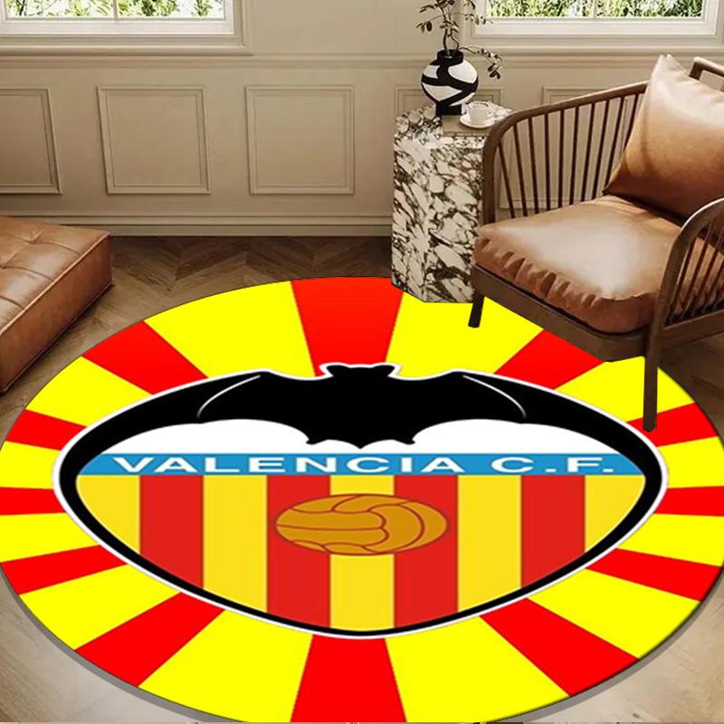Valencia Cf Crest Design Round mat, Anti-slip Circle Carpet Chair rug For livingroom,Bedroom, doormat home decor Gift Christmas Gifts