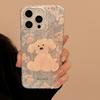 Polka Dot Puppy Stand Case for iPhone 13 iPhone 15 iPhone 16 Pro Max