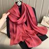 90*180cm Fashion Luxury Solid Color Silk Scarf Women Soft Smooth Scarves Head Wrap Hijab Outdoors Muffler Long Shawl Beach Towel