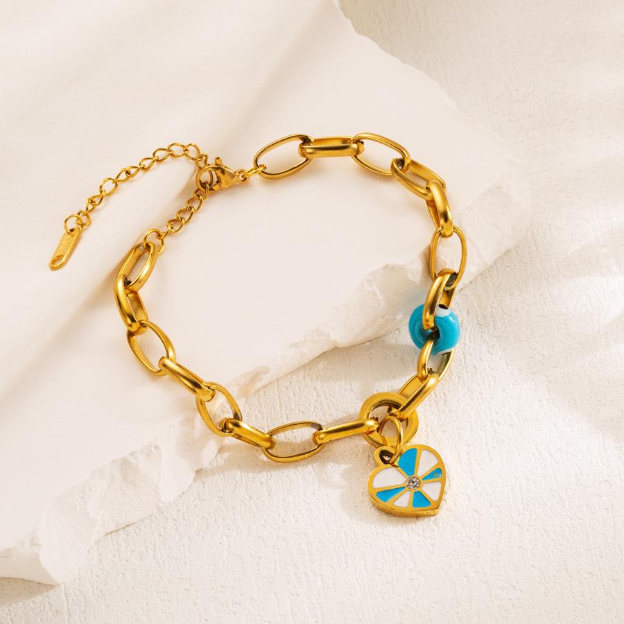 Браслет-подвеска «Капельное масло Love» Простой и персонализированный браслет с круглой пряжкой из титановой стали, не выцветающий браслет, женские ювелирные изделия