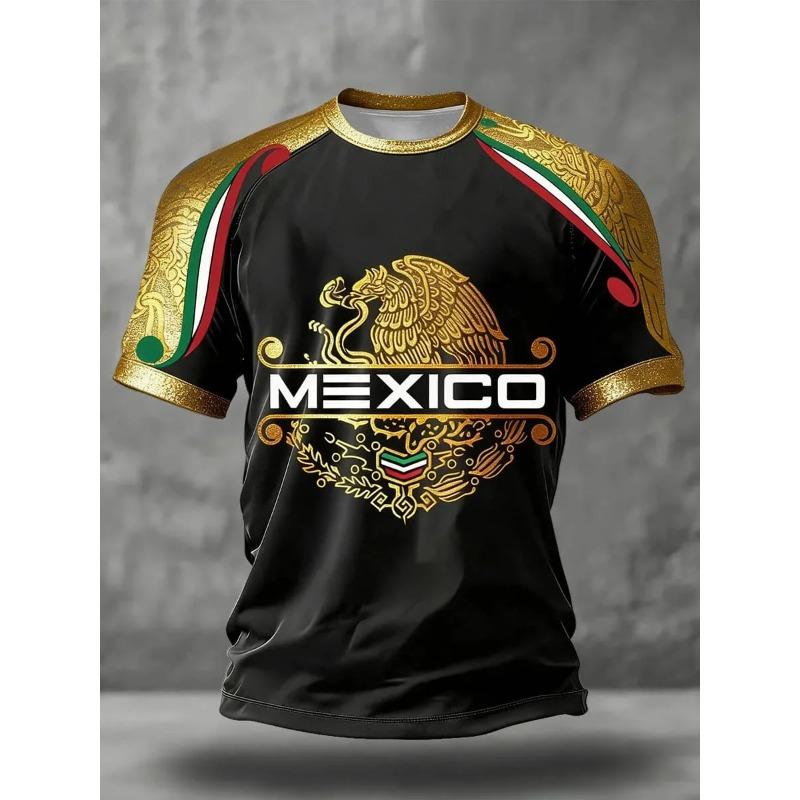 2026 New Mexican National Team Soccer T-shirt Full Flat Print Short Sleeve Mexico Flag Training Sportwear for Summer