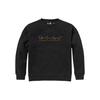 Letter Print Crew Neck Fleece Pullover Sweatshirt Women Sweatshirt Black A6HV5-001