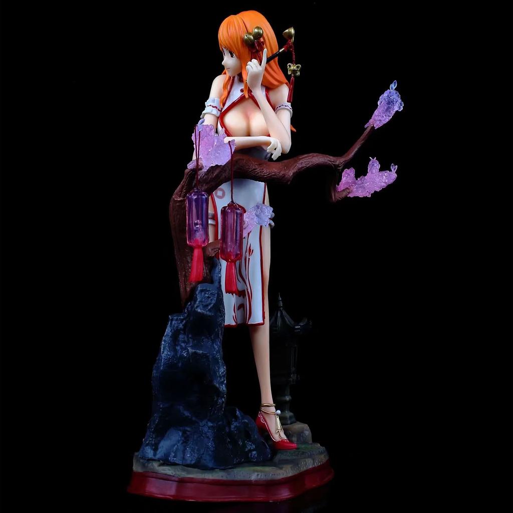 Аниме One Piece 26см Сексуальная Девушка Ципао Нами GK Фигурка Модель Статуэтка Кукла Коллекция для Мальчиков Настольное Украшение Игрушки Подарки