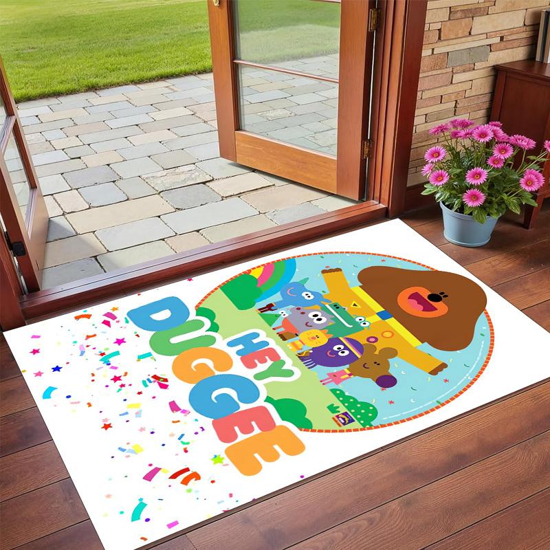 Hey Duggee Print Crystal Velvet Plush Rug Anti?Slip Wear?Resistant Floor Carpet For Indoor Household Home Decoration