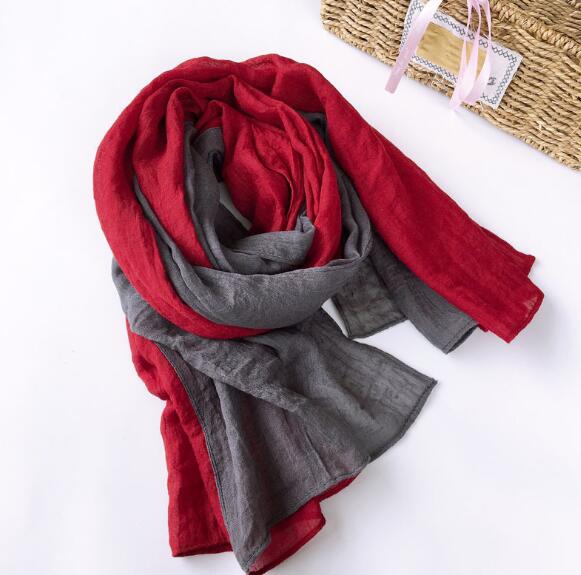 New Linen And Cotton Scarf Long Color Patch Scarf Shawl Autumn Winter Warm Artistic Woman Scarf 79x190cm