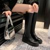 Высокие сапоги для женщин, но выше колена Новые осенне-зимние сапоги-рыцари на платформе Маленькие бархатные эластичные тонкие сапоги