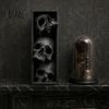 Dark Aesthetic Art Skulls Book Nook, Gothic Skull Bookshelf Insert, 3 Tier Stacked Sculpture Nook Decor with Black Frame, Academia Spooky for