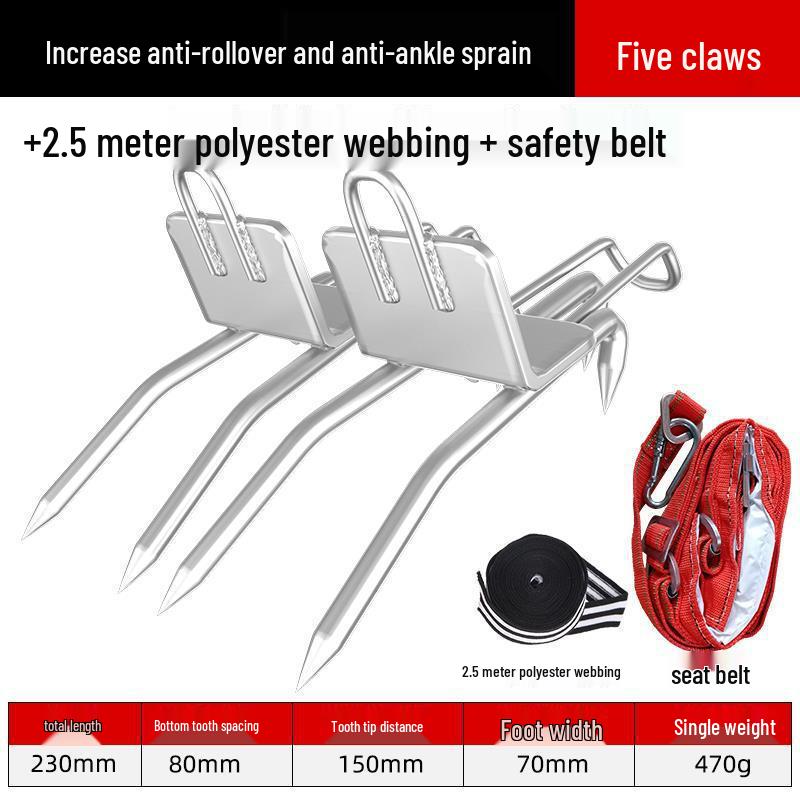 Steel Tree Climbing Foot Spikes with Cat Claw Design