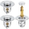 Pop-Up Sink Drain, 2 Pack Universal Pop Up Sink Drain with Anti-Clogging Filter, Anti-Odor Hair Filter, for 34-40mm Holes 25-26s
