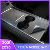 For Tesla Model 3 Model Y 2022 2023 Car Central Control Panel Sticker Car Accessories Interior Protective Suede