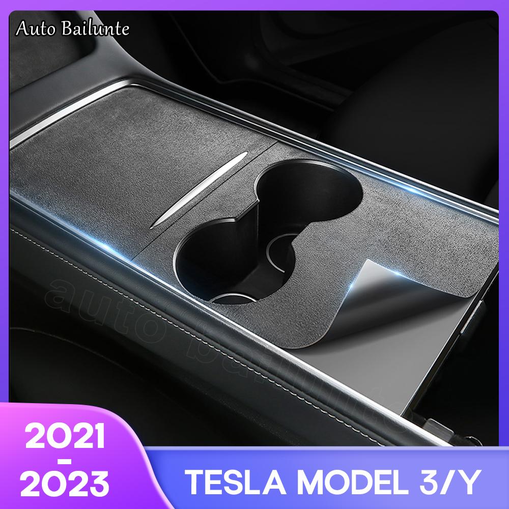 Для Tesla Model 3 Model Y 2022 2023 наклейка на центральную панель управления автомобиля автомобильные аксессуары внутренняя защитная замша
