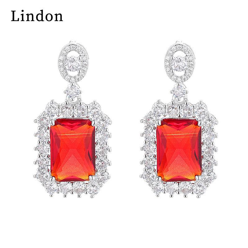 Lindon Women Copper Alloy Zircon Earrings Drop Earrings For Women Wedding Party Gifts