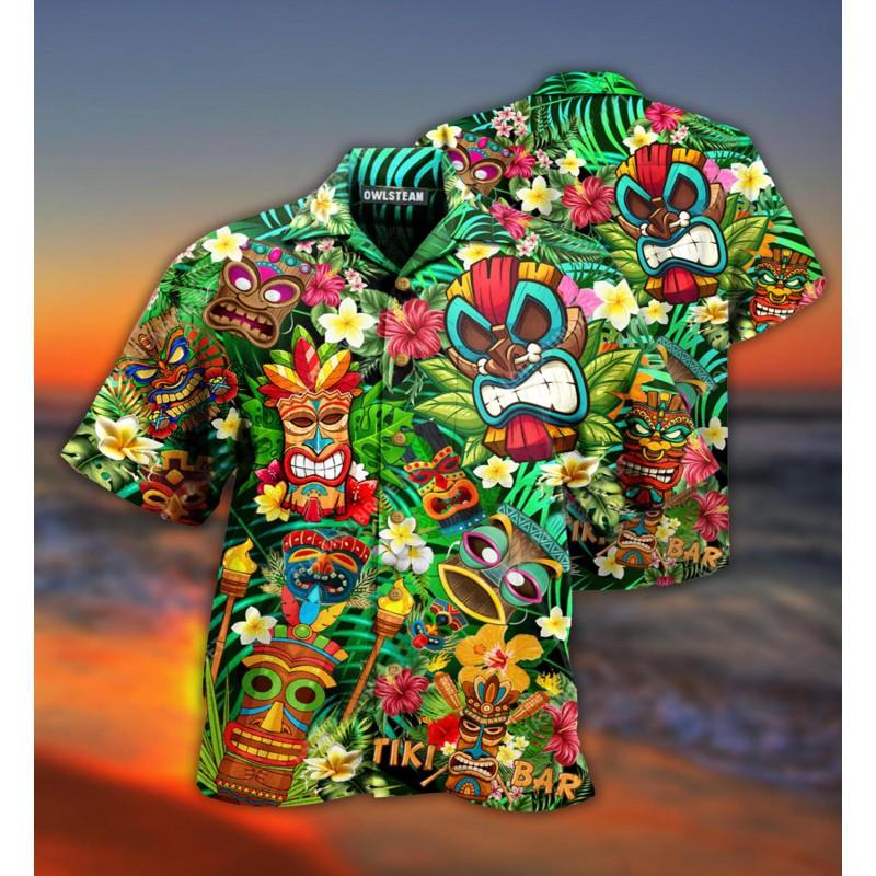 2026 Mens Loose Breathable 3D Print Hawaiian Short Sleeve Shirt Fashion Collared Casual Top