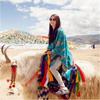 Zhang Yuqi Autumn and Winter Women's Oversized Thickened Nepalese Sunflower Knitted Jacquard Shawl Scarf
