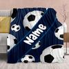 Custom Football Print Name Flannel Throw Blanket - Soft, Warm Personalized for Couch, Bed, Travel, Camping, Living Room, Office