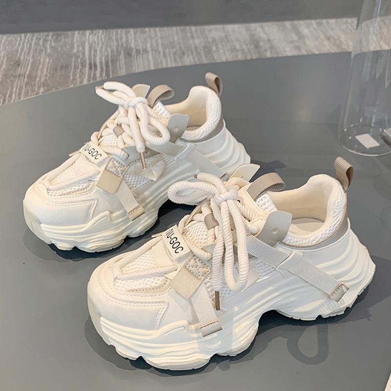 Женские туфли для папы, ранняя весна, новые универсальные повседневные туфли с толстой подошвой, кроссовки из натуральной кожи для женщин