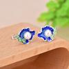 Buyee 925 Sterling Silver Ethnic Jewelry Sets 8mm Pearl & Blue Enamel Lotus Sweet Earring Ring for Woman Excellent Jewelry Sets