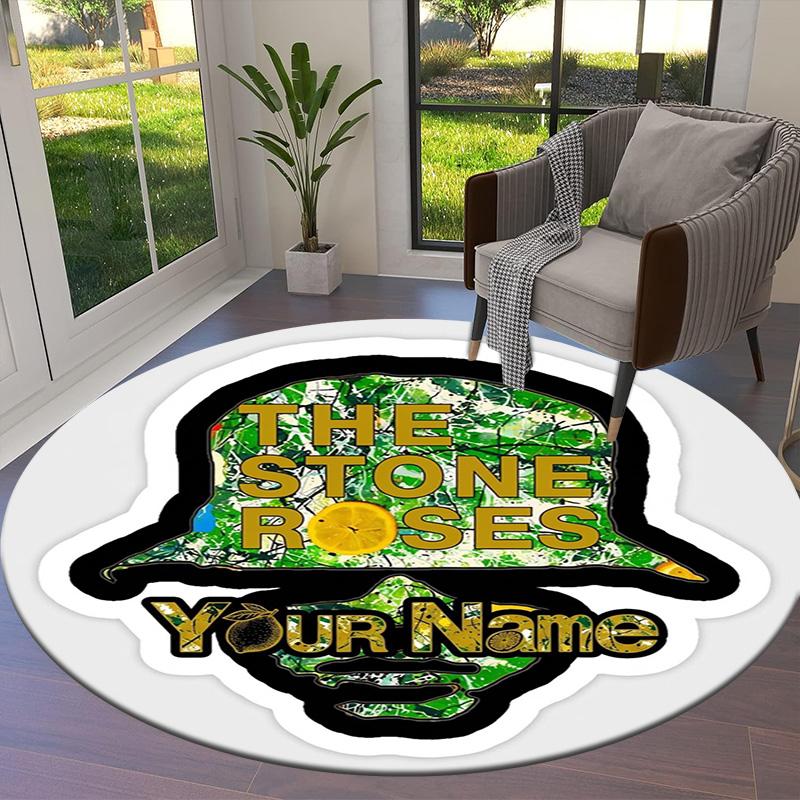 Filmstrip Selfies Custom Name Round Area Rug Carpet Rug For Living Room Bedroom Sofa Playroom Decor Nonslip Floor Mat