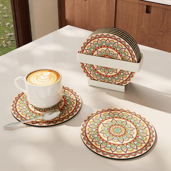 Absorbent Coasters for Drinks Non-Slip Insulation Mat No-Wash Pot Holder for Coffee Table Kitchen Bar Heat Resistant Placemats