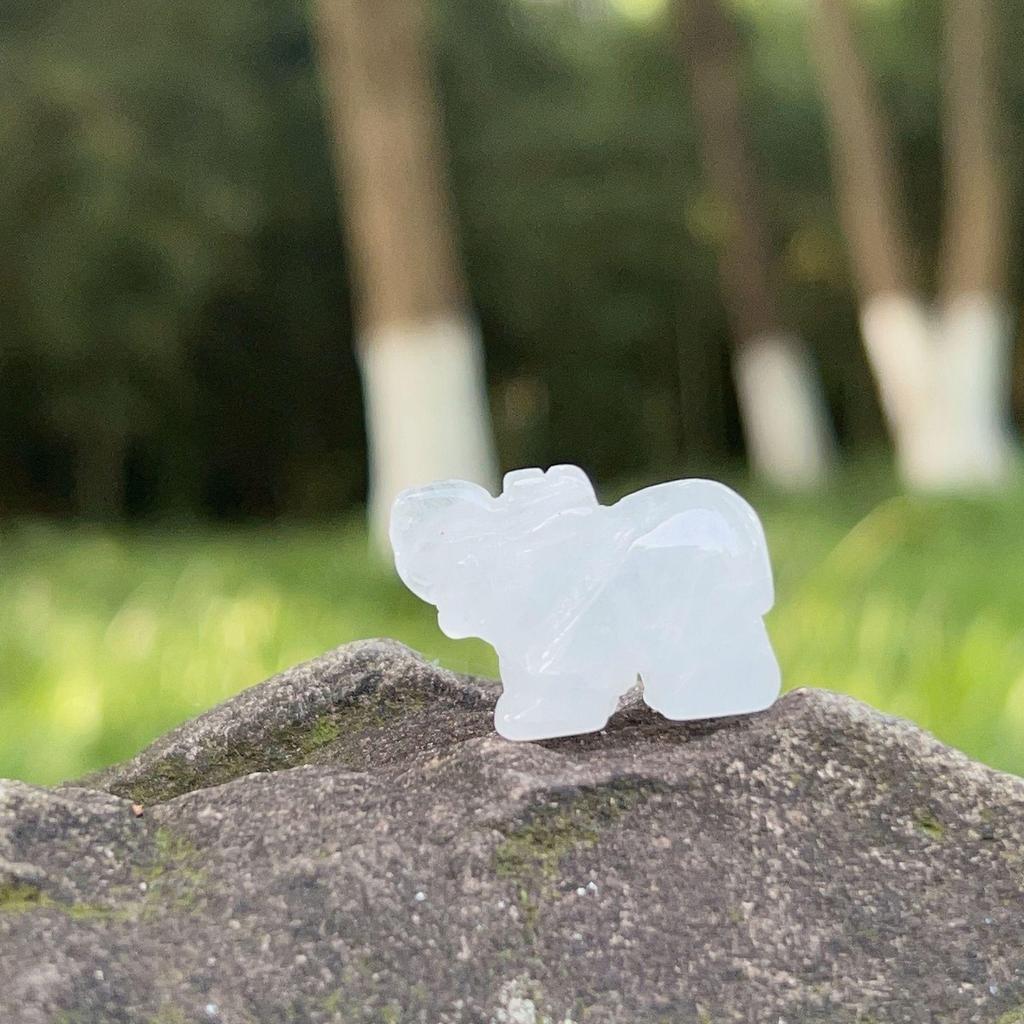 Мини-слон из натурального хрустального агата для детского научного образования