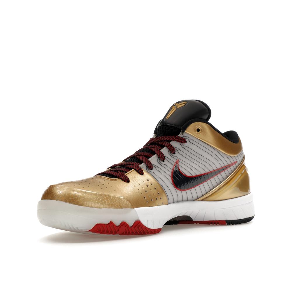 Nike Кроссовки Zoom Kobe 4 Protro Gold Medal 2024 Unisex White Dark-Obsidian Varsity-Red FQ3544-100